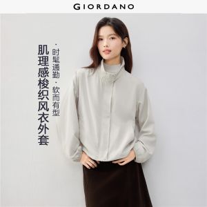 Giordano Beau Monde Women Stand collar cropped jacket Free Shipping 13376104
