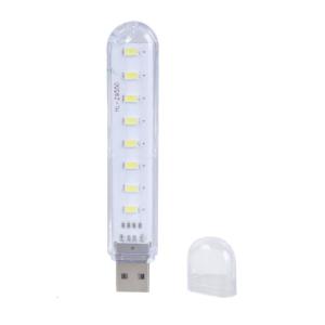 USB LED Desk Lamp With 8 Bright White Lighting For Camping Dorm Fishing Bedroom Reading Computer Car Charging Adapter
