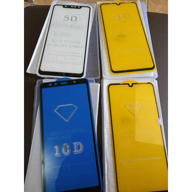 tempered glass /anti gores kaca full layar oppo xiaomi redmi note