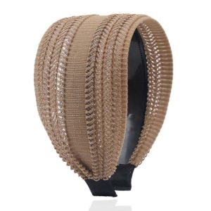 REEBO Trendy Vintage Wide Side Non Slip Hollow Headwear Korean Head Wrap Headband Lace Hairbands Women Hair Hoop