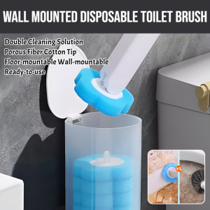 Wall Mounted Disposable Toilet Brush Bathroom Toilet Cleaning Brush With Holder Clean Hands No Mess Interchangeable Brush Head Toilet Brush Set
