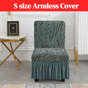 Jacquard Armless Sofa Cover with Skirt 1/2Seater Stretchable Clara Sofa cover Small Armless Sofa Cover Medium Armless Sofa Cover with Skirt