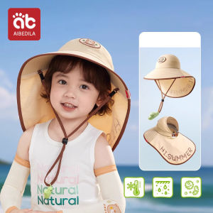 AIBEDILA Sun-Shade Fisherman Hat Childen Sun Protection Hat with Cape with Whistle Beach Hat Adjustable Alpine Sun Hat