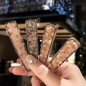 New Fashion Temperament Water Drop Side Clips Full Shiny Crystal Stones Hair Clips Women Girl Barrettes Hairpins Korean Hair Accessories