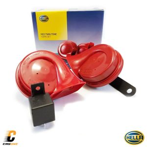 HELLA Klakson Keong Red Twin Tone Horn Set 12V / 110dB + Relay