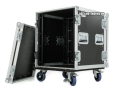 Tủ gỗ 8U tủ rack 8U tủ thiết bị âm thanh gia đình sự kiện hai nắp có thể tháo rời có bánh xe. 