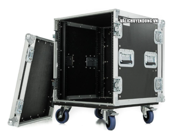 Tủ gỗ 8U tủ rack 8U tủ thiết bị âm thanh gia đình sự kiện hai nắp có thể tháo rời có bánh xe