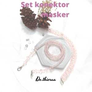 1 Set Konektor & Kalung Masker Konektor Masker Hijab Kristal Mutiara Connector Masker Hijab Pengait Masker Mutiara