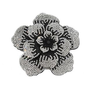 RJQFNG Sparkling Rhinestone Flower Patches Embellishment Three-dimensional Camellia Rose Brooch Fabrics Luxury DIY Craft Sewing Supplies Jewelry Accessories Dress Decoration