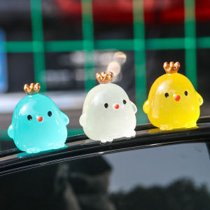 Mini Luminous Light Crown Chicken Decorative Item Cute Car Trinkets