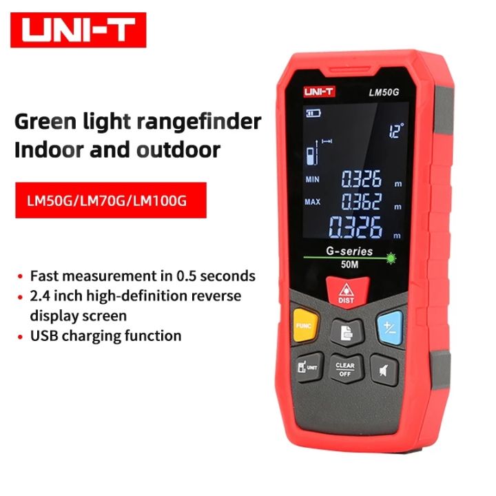 UNIT LM50G Handheld Green Laser Rangefinder Indoor and Outdoor