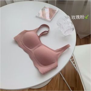 METWO  Ice-Sensitive Latex High-Quality Inner Square Collar Underwear without Steel Ring Big Breast Size Concealing Push up Thin Bra ☺1130