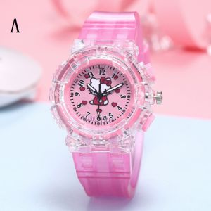 Cute Cartoon Kitty Watch LED Light Kids Watches for Boys Girls Students Digital Watch Colorful Flash High Quality