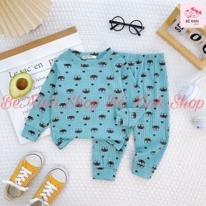 [H.O.T] Bộ Quần Áo Dài Tay Cho Trẻ Em Trai Gái 8-18kg Bé Xinh Shop Đồ Bộ Tay Dài Thun Gân Thu Đông Cho Bé Trai Gái BỘ GÂN Bé_Xinh_Shop