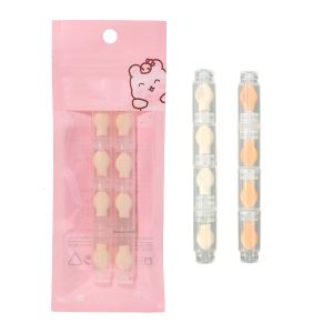 8pcs Compact Detachable Eyeshadow Sponge Applicators Natural Disposable Makeup Brushes For Travel or Home Use