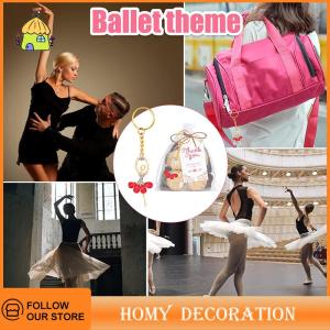 🎄【Special price】🎄Shao ของขวัญคืนแขก10ชุดรวมถึงพวงกุญแจนักเต้นบัลเล่ต์ขอบคุณแท็กถุงผ้าโปร่งสีขาว