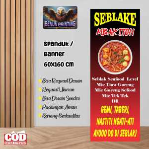 Spanduk Banner Seblak Saefood 60X160 Cm Bisa Request Desain