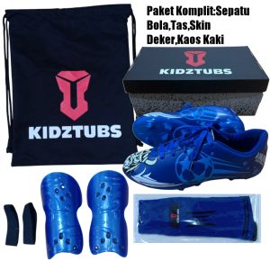 KIDZTUBS Sepatu Bola Anak Paket Komplit Sepatu Bola Tas Skin Deker Kaos Kaki Usia 6-10 Tahun Size 28 29 30 31 32 33 34 35 36 37 KDZ1640123024