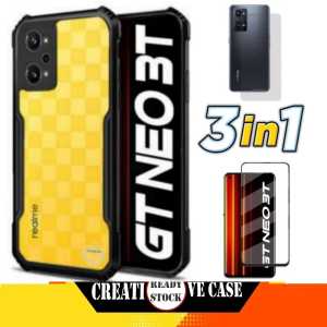 PROMO PAKET 3 INC 1 Case REALME C53 NFC / REALME GT NEO 3T 2022 Ultra Slim Shockproof Transparent Premium Softcase Anti Fall
