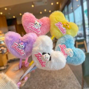 Bút ɡel Mực Đen Gắn Cục Bông Tròn Siêu Cưng