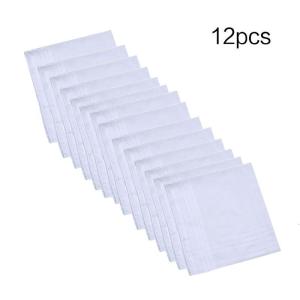 12PCS bông khăn tay tinh khiết hankies dệt hoa sọc Khăn vuông có túi DIY