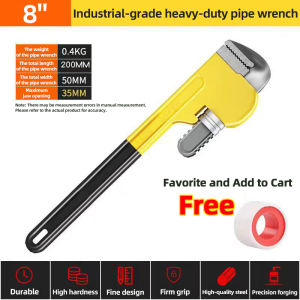 MAKUTE Heavy Duty Pipe Wrench Set 8"/10"/12"/14"/18"/24"/36"/48" - Professional Hand Tools for Home Improvement