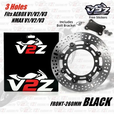 V2Z Motorcycle 260mm Front Brake Disc Rotor for NMax/Aerox V1/V2/V3 - Direct Bolt-On Fitment - Durable Performance - 260 mm OEM Size - Premium Quality