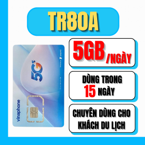 ( Sỉ SLL ) Sim/Esim Vinaphone TR80A Data 5GB/Ngày Tốc Độ Cao – Gói 15 Ngày Siêu Tiết Kiệm – Sim Du Lịch - Phủ Sóng Toàn Quốc FREESHIP - CHƯA KÍCH HOẠT