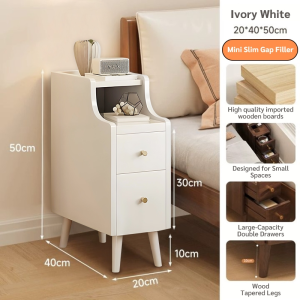 【On Hand】Bedside table solid wood storage cabinet small apartment bedside storage cabinet