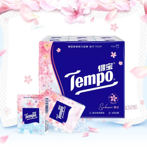 Tempo Pocket Tissue 4 ply | Peach/ Applewood/ Sakura/ Jasmine/ Neutral | 7pcs/ Pack - 12 Packs/ Bag