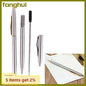 Fanghui 1Pc Metal Ballpoint Pen Stationery Stainless Steel Rod Rotating Pen Ballpen