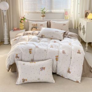 Dansunreve ปลอกผ้านวม 1ชิ้น ผ้าฝ้ายล้าง ดอกไม้ขนาดเล็ก 6.5ฟุต 6ฟุต 5ฟุต 3ฟุต ปลอกผ้านวมพร้อมซิป แบบนิ่ม ระบายอากาศ duvet cover 碎花被套