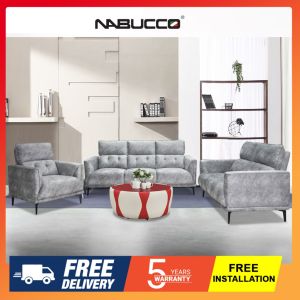 Nabucco N3751 Deluxe 123 Sofa Set]Can Choose Water Resistance Fabric or Leather Delivery in West Malaysia Only