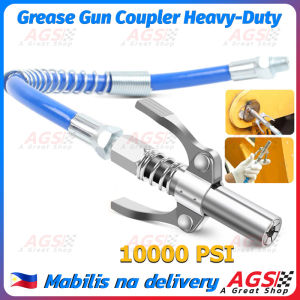 【Limited Time Offer】10000 PSI Grease Gun Coupler Heavy-Duty original locking grease coupler Quick Lock and Release Double Handle Stainless Steel NPTI/8 Leak-Free Grease Tool Tip Grease goes in