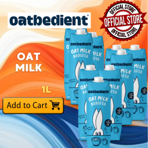 Oatbedient Barista Oat Milk 1L 3x 6x 9x 12x - Plant-Based Dairy-Free Vegan Oat Milk for Coffee & Beverages