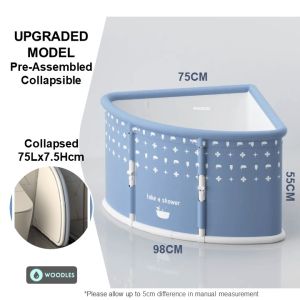 [SG Stock] WOODLES Bathtub Portable Foldable Hot Tub Adult Kids Child Indoor Room Bath Tub★Local Shipping and Warranty