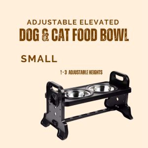 Adjustable Elevated Dog & Cat Food Bowl - Small and Large Durable Design For Pets Versatile and Practical For Everyday Use
