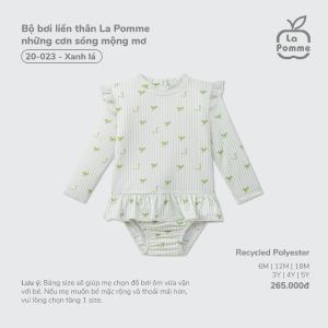 Bộ bơi liền thân La Pomme những cơn sóng mộng mơ - Chất liệu Recycled Polyester mềm nhẹ nhanh khô – Bé gái - 6M - 5Y