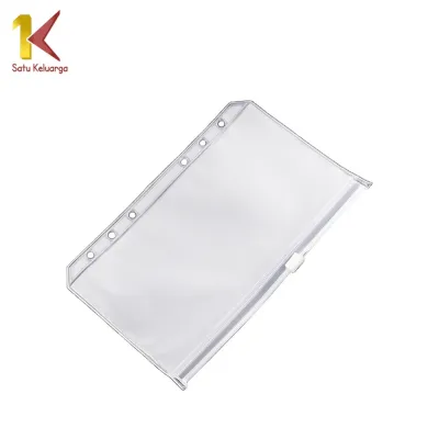 Satu Keluarga Zipper Pocket Binder A6 Transparan 6 Hole C1105 Pouch Tempat Uang Hand Book Ziplock A6