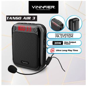 Vinnfier Tango Air 3 Portable Waistband PA System Sound Record for Teacher Tourist Guide Trainer Host