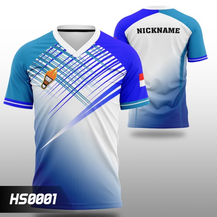 BAJU BADMINTON JERSEY OLAHRAGA SPORT KAOS BULUTANGKIS CUSTOM FREE NAMA LOGO DAN WARNA BAHAN PREMIUM