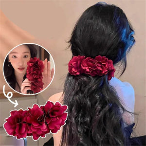 Flower Banana Clip Vertical Ponytail Hairpin Grips Twisted Banana Clip Hair Clips Hairpin Headwear