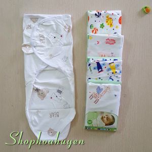 Ủ Kén Cotton SwaddleMe Khăn Quấn Sơ Sinh 50x70cm Hình Kén Chống Giật Mình Bé Ngủ Ngon Tự Nhiên