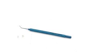 QSWTITAN Titanium Kuglen Iris Hook Curved Microsurgery Manipulator Push-pull Hook Ophthalmic Surgical Instrument 115mm