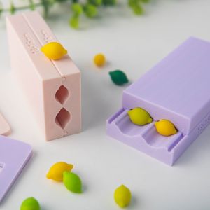 LIWU Hạt hình thoi Máy làm bi đất sét Nhựa Xoa tay Khuôn nặn đất sét Hình Dạng Quả Chanh 3D Khuôn gốm mềm Tự làm đồ thủ công
