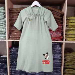 Gamis Anak Fuji Kids Crinkle Lengan 3/4 Warna Cerah Usia 3-13 Tahun