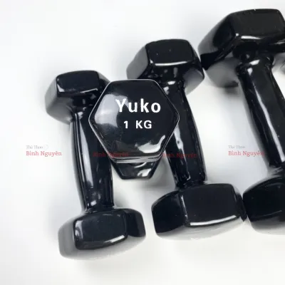 Tạ tay 1kg 2kg 3kg 4kg 5kg 8kg 10kg lõi gang đặc bọc cao su chống trơn trượt đổ mồ hôi tránh xước vỡ sàn tập yoga gym thể dục tại nhà Tạ đơn cao su màu đỏ xanh đen