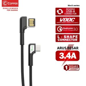 Kabel Data Gaming TYPE C - CHALLENGER Series QC 3.0 ( Brand: COPPERINDO )
