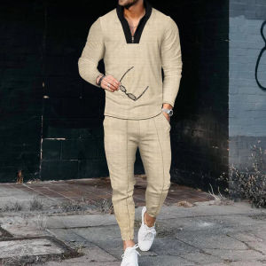 2026 Men‘s Summer Clothing Luxury V Neck Shirts Short Sleeve Set Casual Man Shorts Tracksuit Outfits Social Golf Lapel T-Shirts
