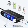 USB Adapter, 200W Car Plug Splitter Adapter USB Charger Extension Cord 3 Socket Way 12V/24V Plug Car Charger Adapter Splitter Port for Plug Outlet. 